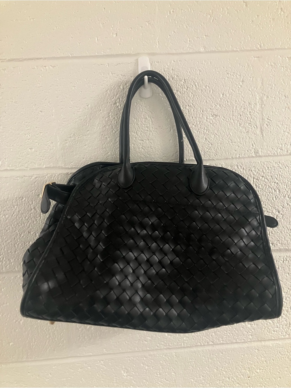 Black Woven Leather Tote - Elegant Everyday Carry